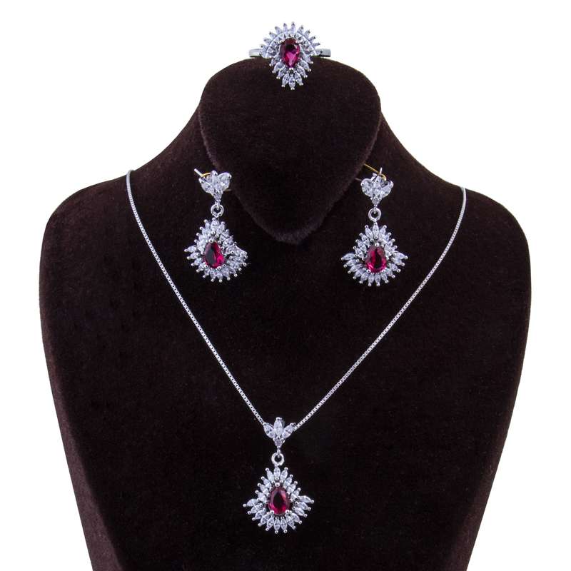 نیم ست نقره زنانه بازرگانی میلادی مدل کوارتز کد NTR_041