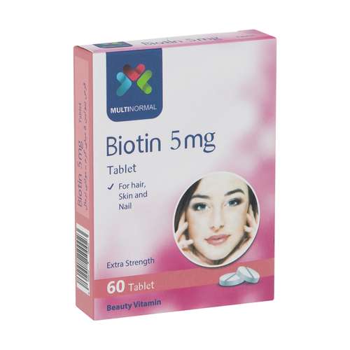  قرص بیوتین 5 میلی گرمی مولتی نرمال بسته 60 عددی 