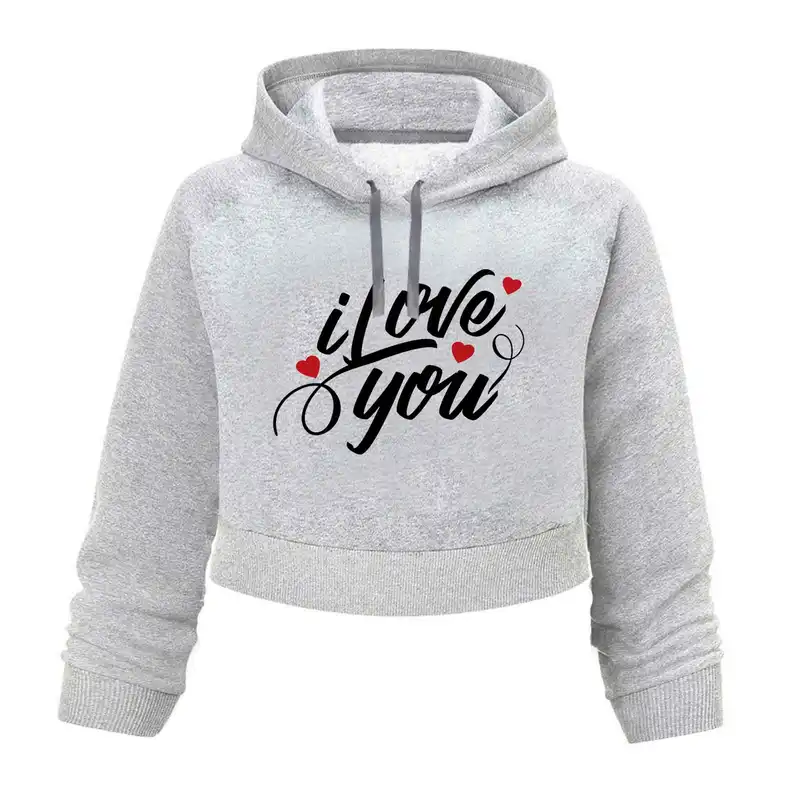 هودی کراپ زنانه مدل LOVE کد K39 T