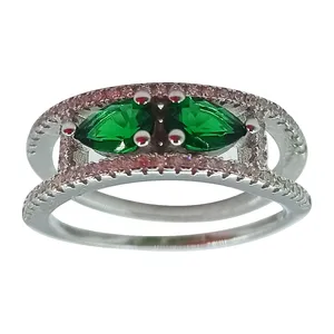 انگشتر نقره زنانه سلین کالا مدل زمرد ce-As256