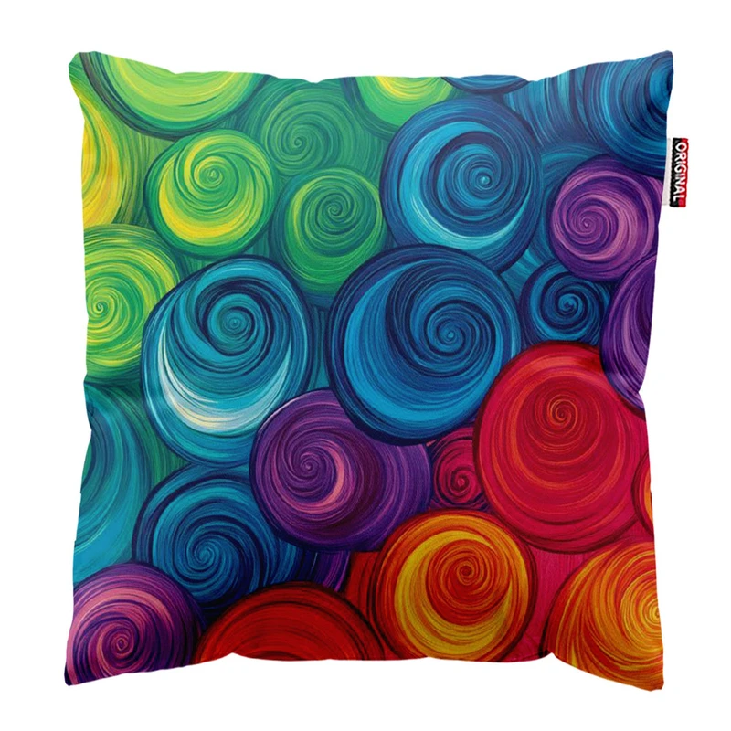 کوسن پاد آفرین مدل دایره های رنگی خاص کد 96 سایز 30*15 سانتی متر