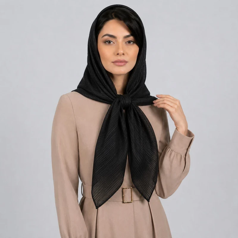 روسری نخ ساده زنانه مدل درختی  با طول و عرض ۱۴۰*۱۴۰ سانتی‌متر