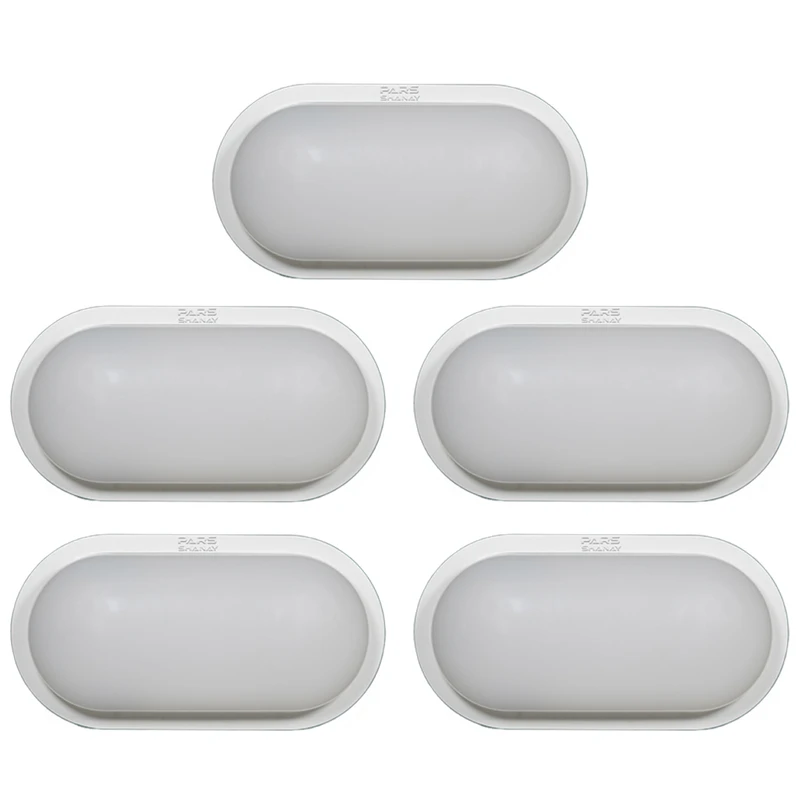 چراغ دیواری ال ای دی 18 وات پارس شانای مدل واترپروف طرح روکار بیضی بسته 5 عددی