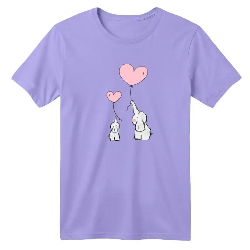 تی‌شرت آستین کوتاه لانگ یقه گرد بچگانه مدل فیل های کوچولو