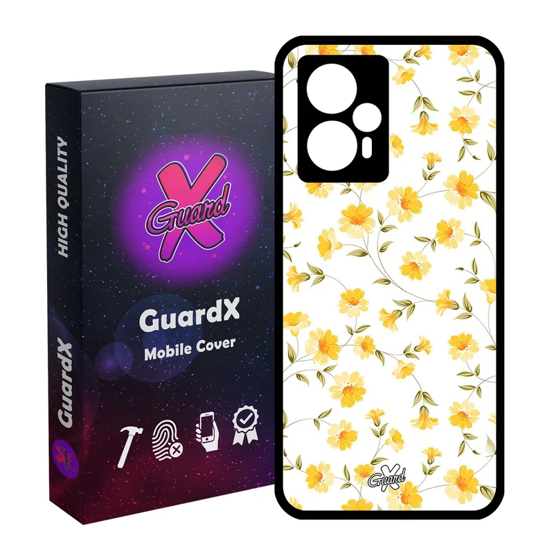 کاور گارد ایکس طرح گل مدل Glass10415 مناسب برای گوشی موبایل شیائومی Poco F5/Redmi Note 12 Turbo