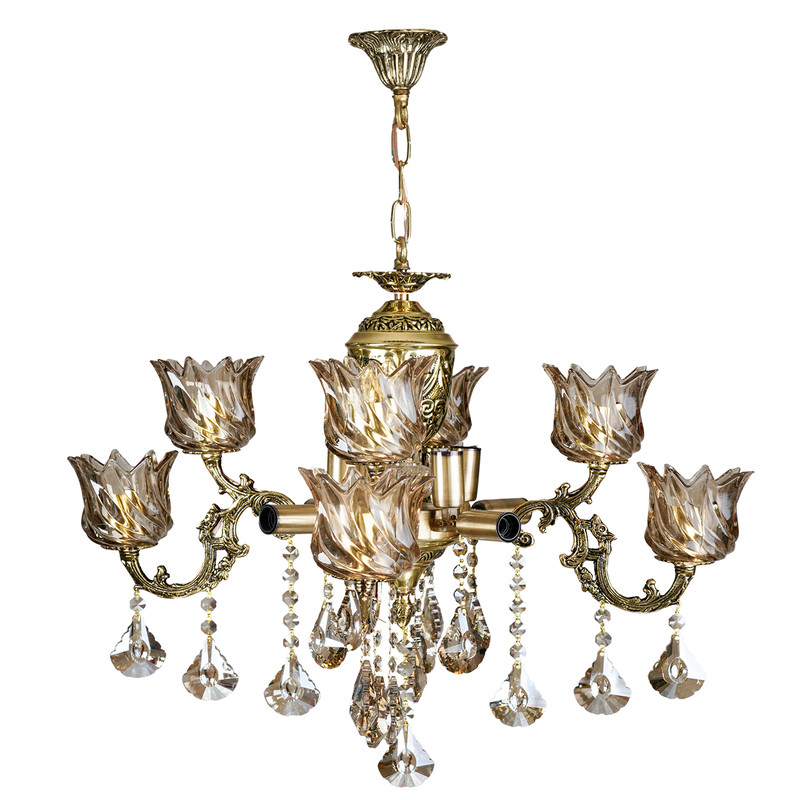  لوستر 16 شعله چشمه نور کد C3371/4+12-B