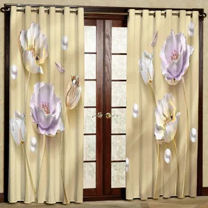 پرده مدل گل دار هازان پانچی کد 1324 سایز 140x200 سانتی متر
