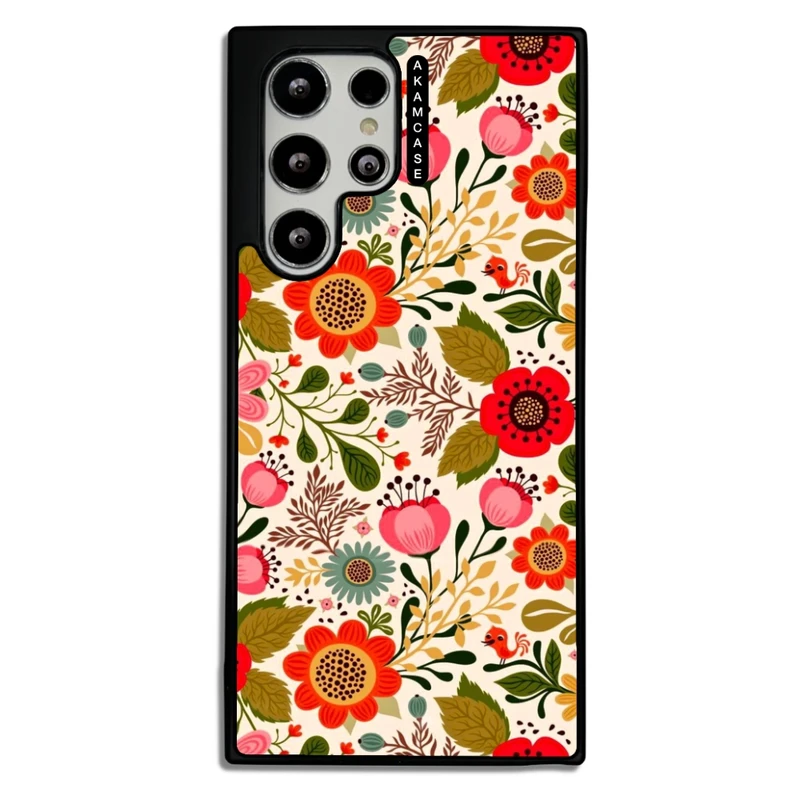 کاور آکام مدل AMCWSGS22U-FLOWERS6 مناسب برای گوشی موبایل سامسونگ Galaxy S22 Ultra