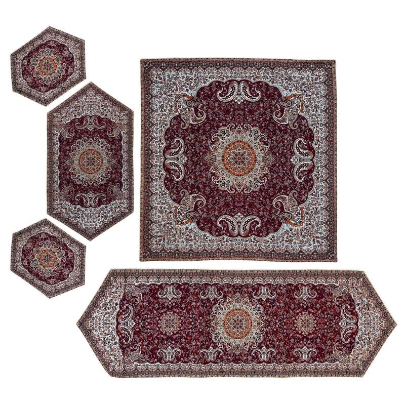 ست 5 تکه رومیزی ترمه طرح شاه نشین کد20083