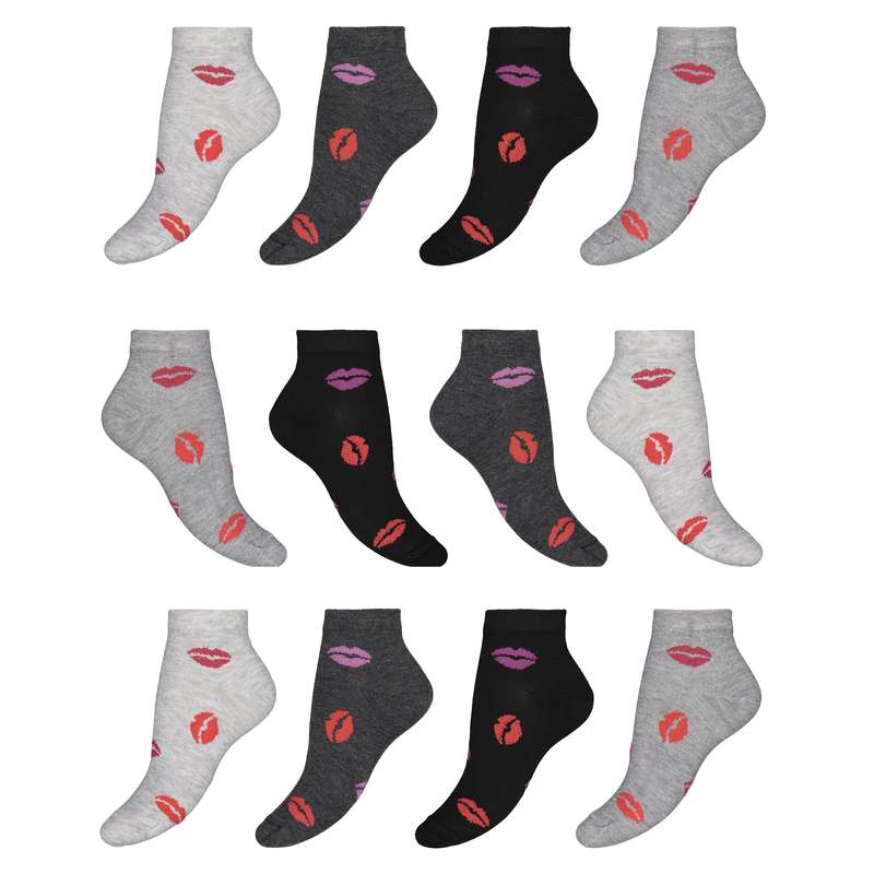 جوراب ساق کوتاه دخترانه مدل GT784 بسته 12 عددی