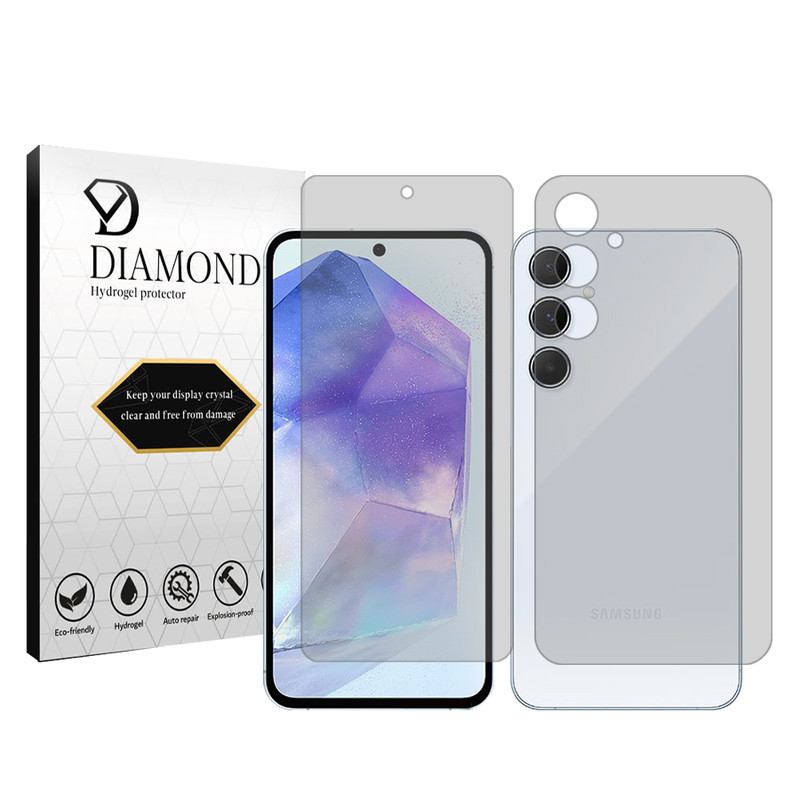 محافظ صفحه نمایش شفاف دیاموند مدل Tough مناسب برای گوشی موبایل سامسونگ Galaxy A55 5G به همراه محافظ پشت گوشی