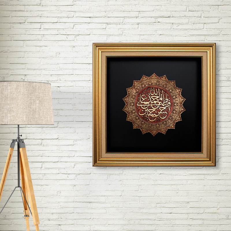تابلو طرح مذهبی الله و پنج تن مدل KH8054