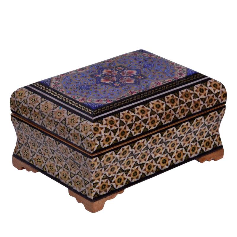 جعبه جواهرات خاتم کاری طرح رامش کد 12