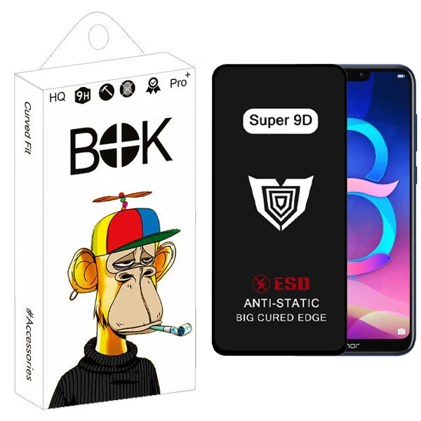 محافظ صفحه نمایش فول بوک مدل Super 9D Pro مناسب برای گوشی موبایل آنر 8C