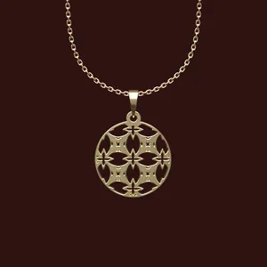 گردنبند طلا 18 عیار زنانه مدوپد مدل هندسی کد W2-1-1222