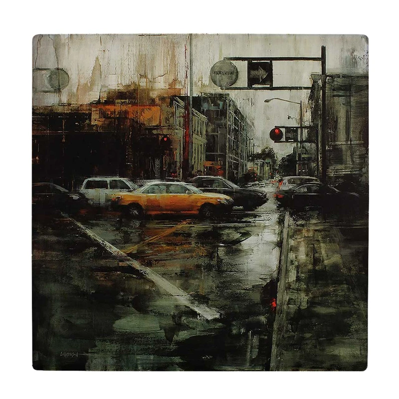  زیر لیوانی  طرح شهر بارانی و ماشین ها کد    5978785_4827