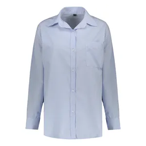 شومیز آستین بلند یقه دکمه دار زنانه مدل راه راه