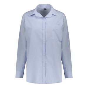 شومیز آستین بلند یقه دکمه دار زنانه مدل راه راه