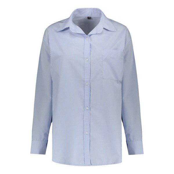 شومیز آستین بلند یقه دکمه دار زنانه مدل راه راه