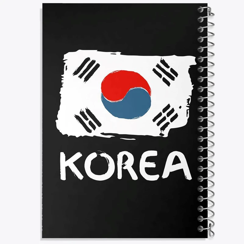 دفتر مشق 100 برگ خندالو طرح پرچم کره جنوبی کد 20558