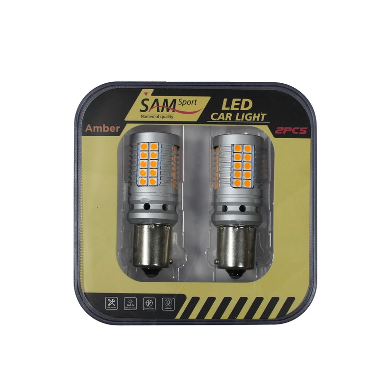 لامپ خودرو سام مدل فندقی تک کنتاک کنباس کد 48-O بسته دو عددی