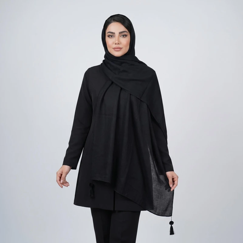 شال زنانه مدل موهر پاییزی ساده دورو منگوله دار کد 20