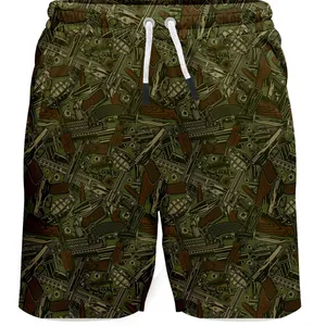 شلوارک مردانه مدل چاپدار طرح اسلحه و نارنجک