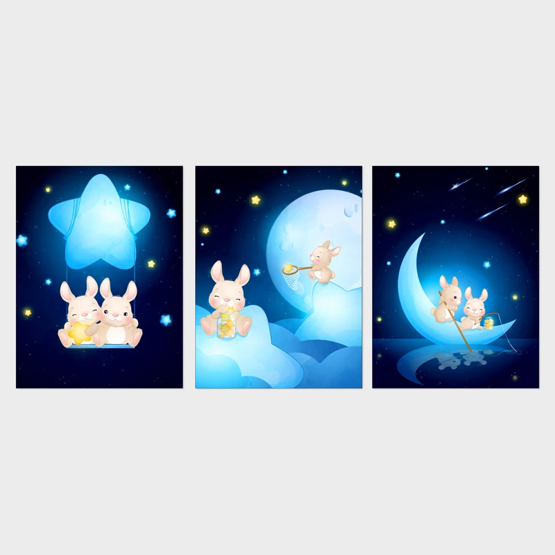 تابلو شاسی کودک آرت سون مدل ماه و ستاره S2SHK011 مجموعه 3 عددی