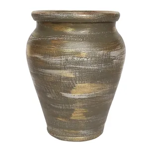 گلدان سفالی مدل پتینه کاری شده