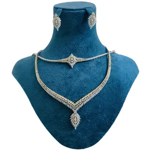 نیم ست نقره زنانه مدل سوپر لوکس جواهری نگین اتریشی