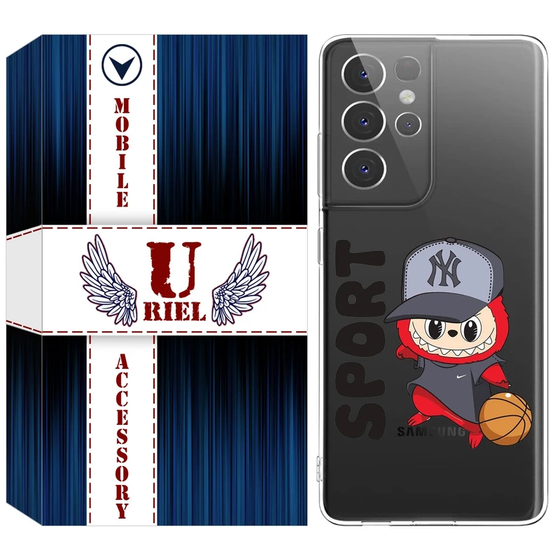 کاور یوریل مدل Clear کد 148 طرح لبوبو Labubu مناسب برای گوشی موبایل سامسونگ Galaxy S21 Ultra