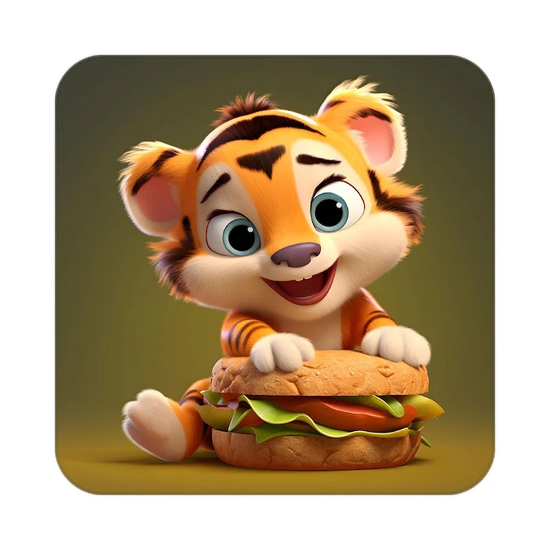 زیر لیوانی کاکتی طرح حیوانات کارتونی مدل mp27846