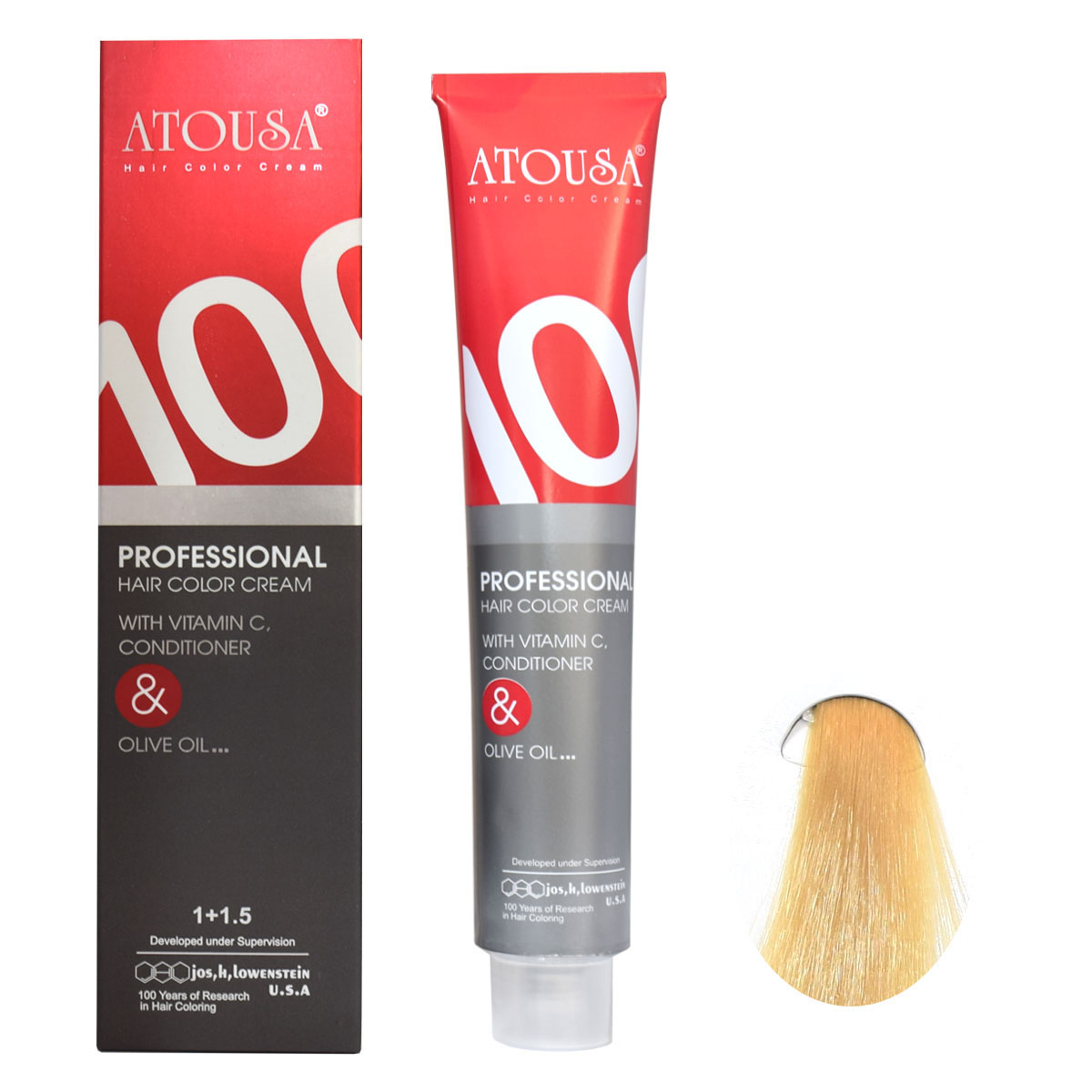 رنگ مو آتوسا شماره G10 حجم 100 میلی لیتر رنگ بلوند طلایی خیلی خیلی روشن