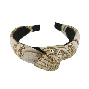 تل مو دخترانه طرح گره ای پولک دار کد 140228