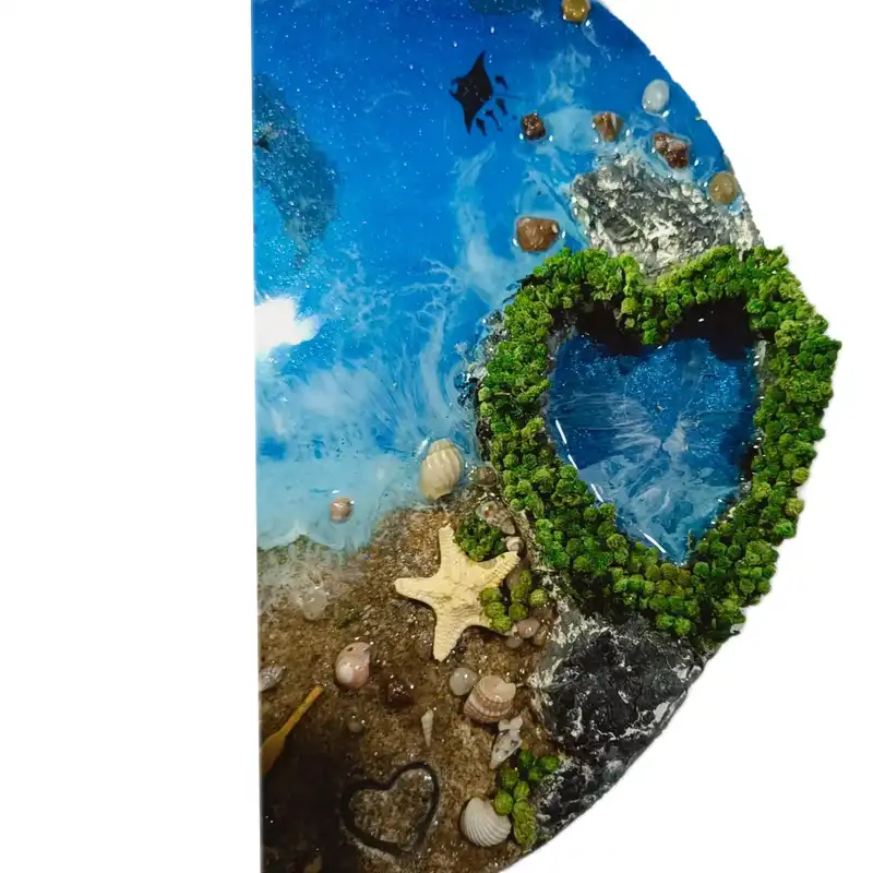 دیوارکوب رزینی طرح دریا