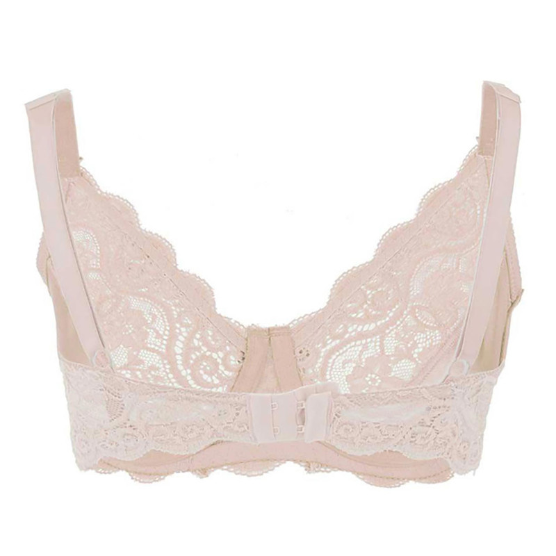 سوتین زنانه لین مدل فنردار گیپوری کد 4680-614 رنگ کرم