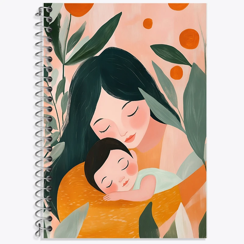 دفتر زبان 50 برگ خندالو مدل دو خط طرح مادرانه کد F7431