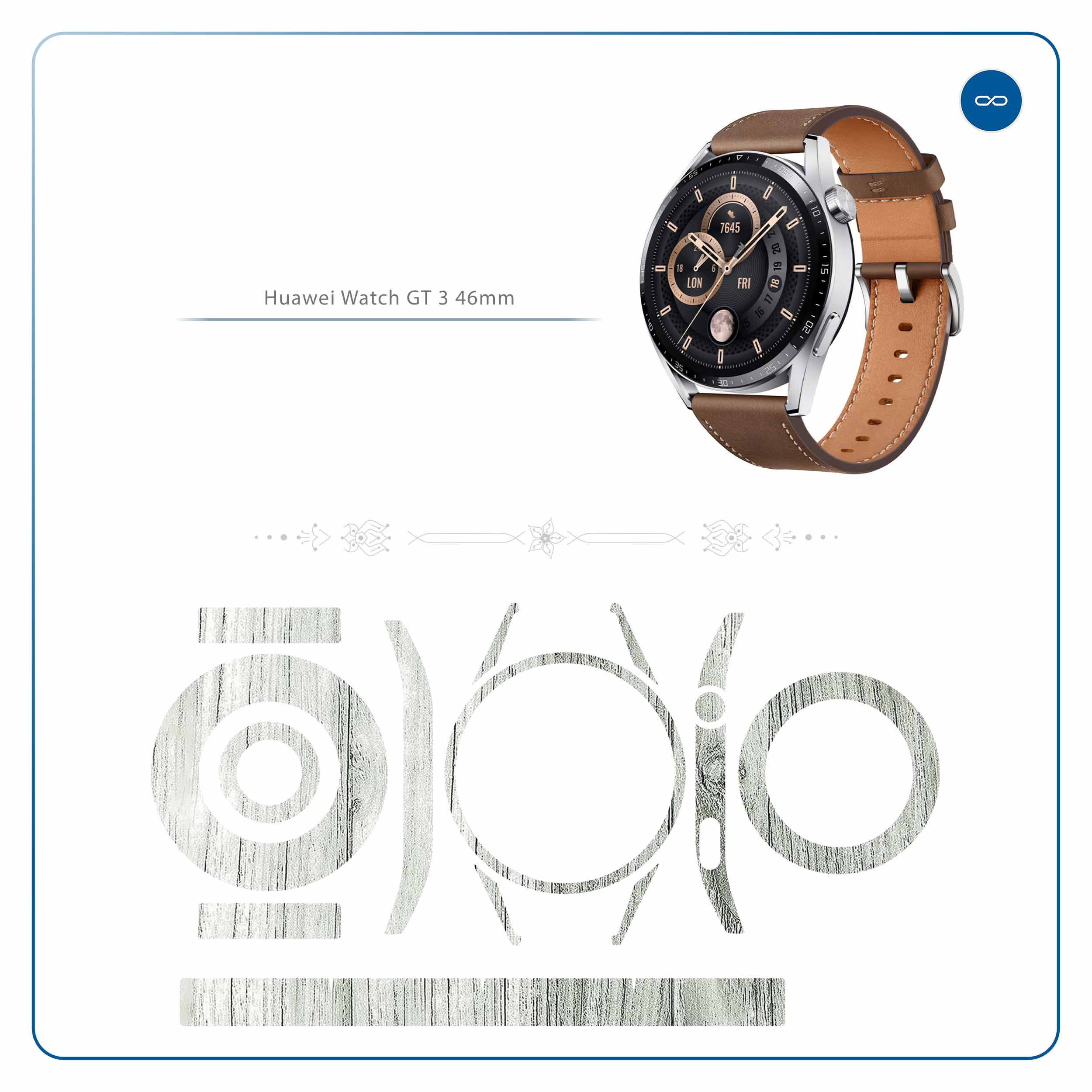 برچسب ماهوت طرح White-Wood مناسب برای ساعت هوشمند هوآوی Watch GT 3 46mm