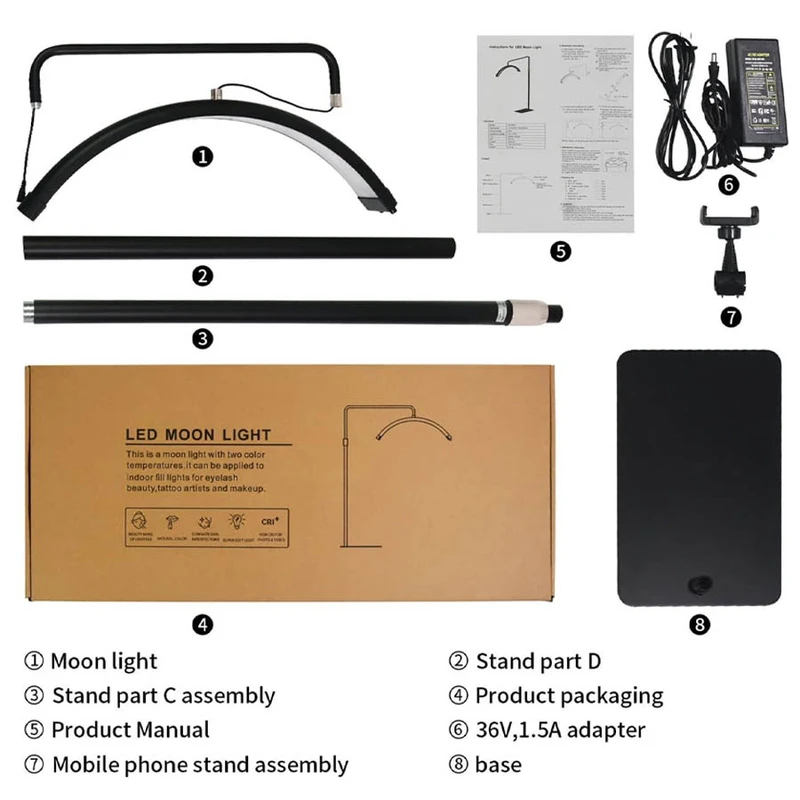 عکس شماره 6 : نور ثابت ال ای دی مون لایت مدل hd-m8x به همراه پایه
