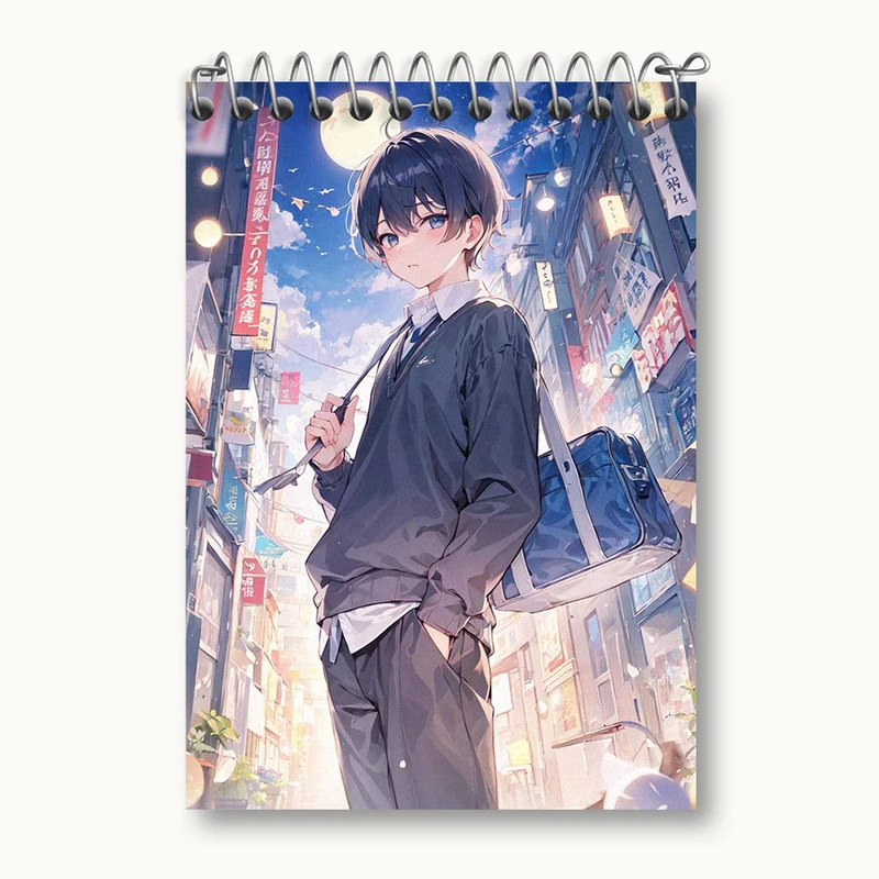 دفتر یادداشت 50 برگ خندالو طرح پسر انیمه ای کد N1918