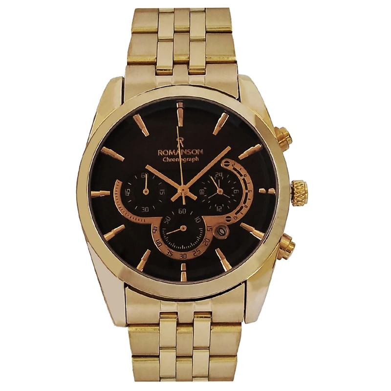 ساعت مچی عقربه‌ای مردانه کوارتز رومانسون مدل بندفلزی کرنوگراف کد 20