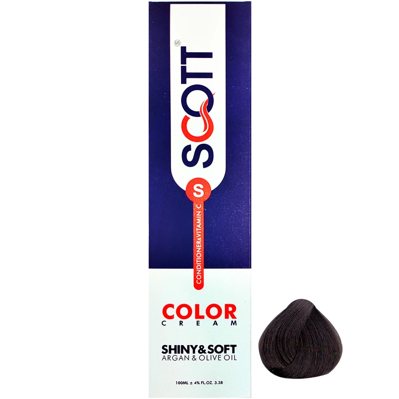 رنگ مو اسکاتس سری CENERE شماره C3 حجم 100 میلی لیتر رنگ قهوه ای دودی متوسط