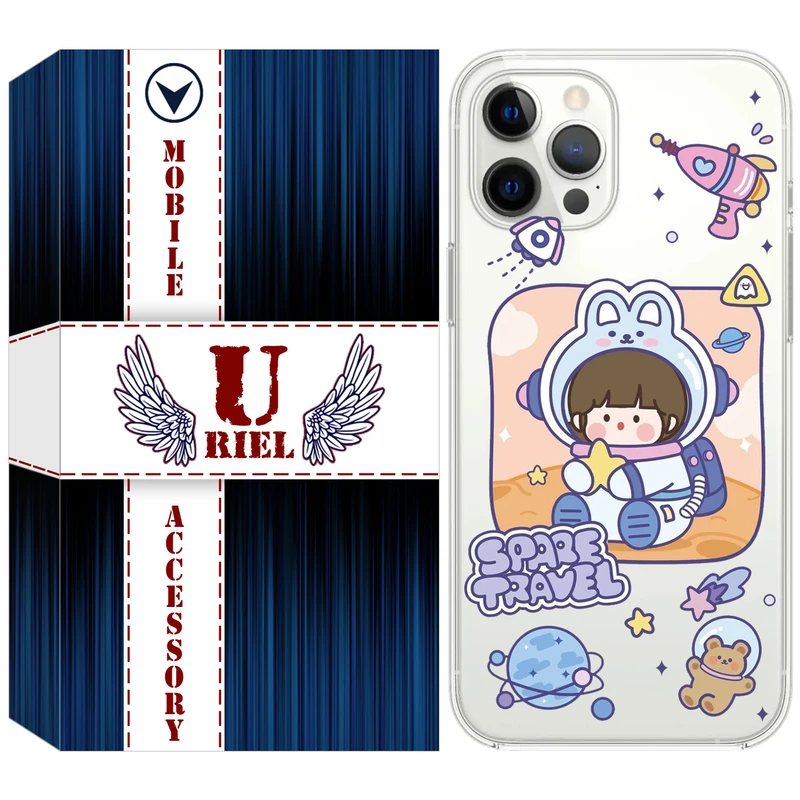 کاور یوریل مدل Clear کد 9 طرح دختر فضانورد مناسب برای گوشی موبایل اپل iPhone 13 Pro Max