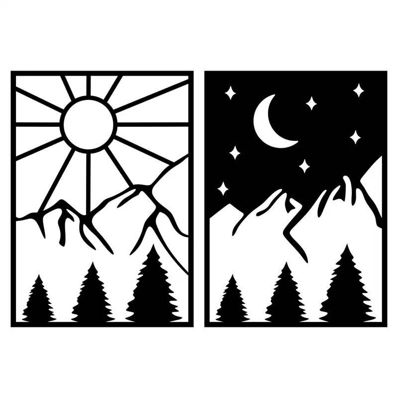 شابلون مدل شب و روز کد SP397-1 مجموعه 2 عددی