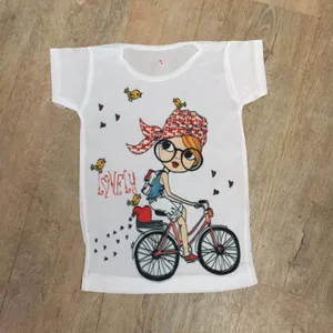 تی شرت آستین کوتاه دخترانه مدل دختر ناز