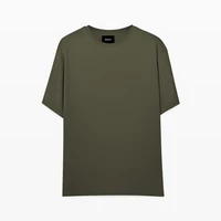 تی شرت اورسایز مردانه گری مدل OVR رنگ سبز
