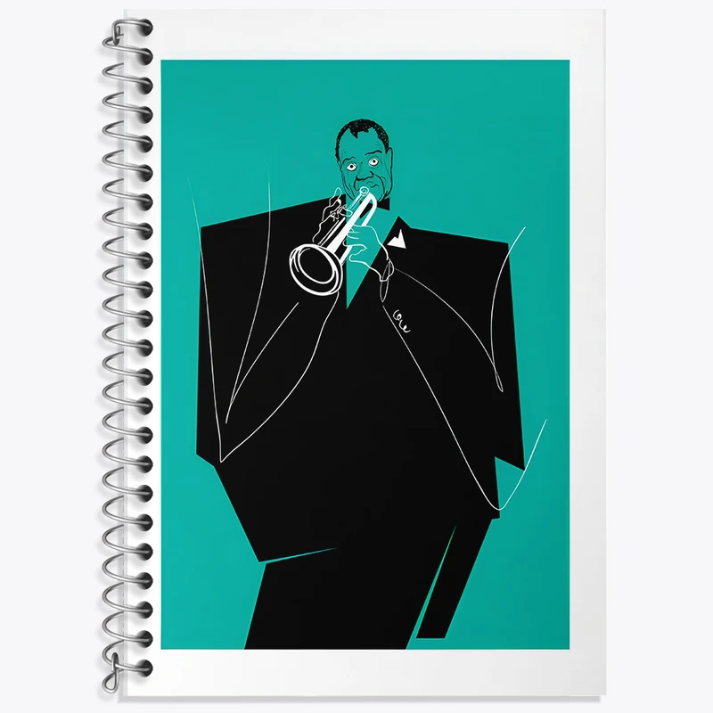 دفتر زبان 50 برگ خندالو مدل دو خط طرح نوازنده کد F7403