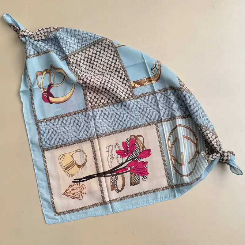 روسری زنانه مدل نخی چهارخانه زنجیری کد 65