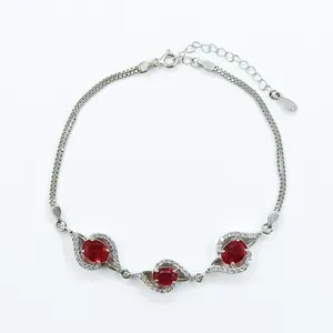 دستبند نقره زنانه سلین کالا مدل یاقوت قرمز کد ce-As110
