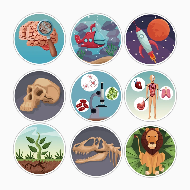 استیکر لپ تاپ و موبایل بووم طرح پیشرفت علم کد MM108 مجموعه 9 عددی